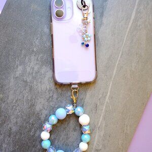 Handmade Cellphone Accessory SET, wristlet, charm, beads, gift, iphone, samsung